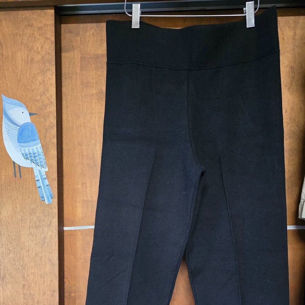 Women's J Crew Delaney crop kick knit pant Black Large Hemmed